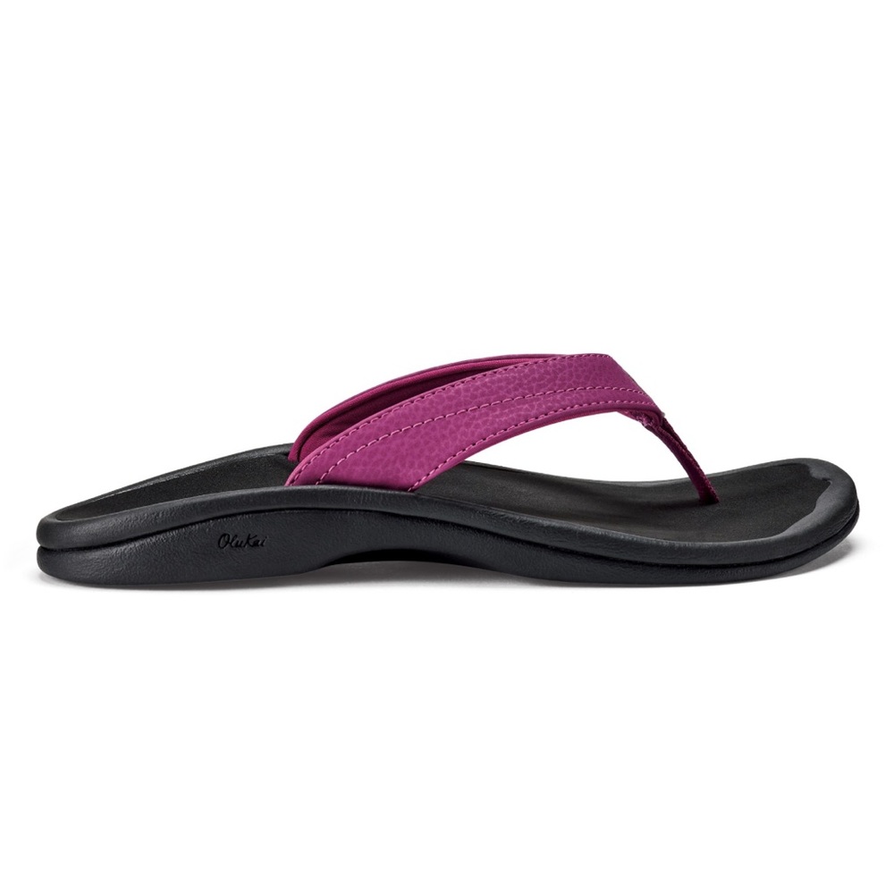 Olukai ‘Ohana Orchid Flower/ Black Size 7